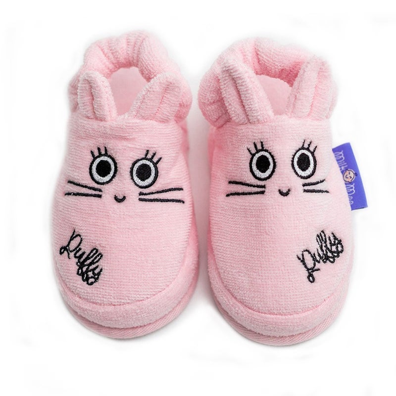 Milk & Moo Toddler Slippers, 18cm 100% Cotton, Kids Indoor Slippers, Non-Slip Soft Sole, Slip-On Lightweight, Breathable, Ideal for Home, Bath, Indoor Use, Chancin Rabbit Design, For Boys and Girls, 2-4 Years Old - Image 2